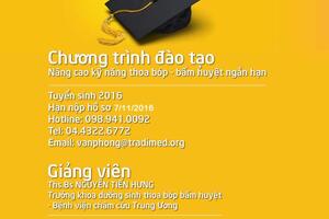 Tuyển sinh khóa nâng cao kỹ năng xoa bóp bấm huyệt ngắn hạn